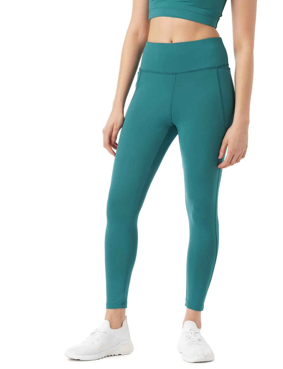 PUMP'D Dehnbare Leggings für Damen – zwei tiefe Seitentaschen, knöchellang, leicht, geruchlos, Kniebeugenresistent, Dry-Technologie, ultraweiche Nähte