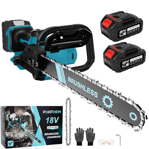 Sierra de cadena eléctrica con batería de 21V 4,0A y cargador, sierra de cadena de 1000W 30,5 cm con candado de seguridad, engrasador automático, sierra de batería, sierra de ramas, sierra de mano