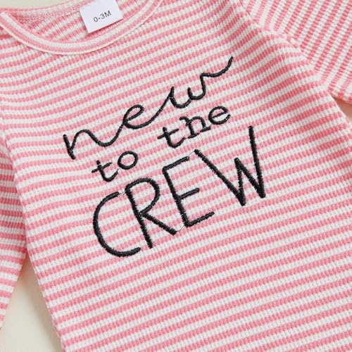 Image of Baby Girl Boy Sleeping Waffle Bag Letter Embroidery Long Sleeve Sleep Striped Sack with Hat 2 Piece Set for Fall