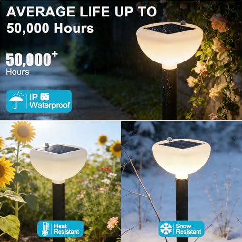 Image of Lightdot Solar Powered Garden Lights Dusk to Dawn Solar Pathway Lights Outdoor, Auto On /Off, IP65 Waterproof Decor Landscape Lighting for Yard /Lawn /Walkway /Driveway, 2 Pack