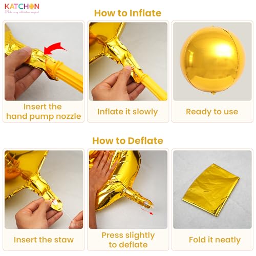 Image of KatchOn, Sage Green and Gold Foil Balloons - 22 Inch, Pack of 6 | Mylar Balloons for Graduation Decorations 2026, Birthday, Engagement, Bridal Shower | Green and Gold Graduation Party Decorations