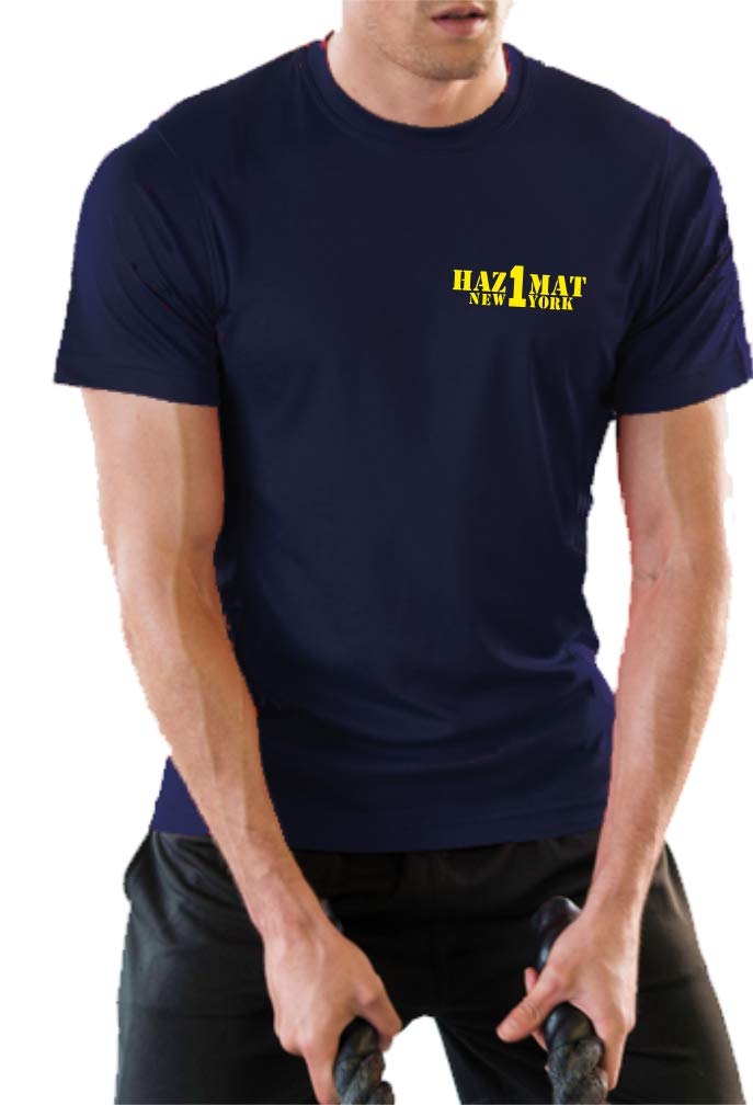 T-shirt fonctionnel bleu marine avec protection UV 30+ Hazmat Co.1 (produit dangereux)