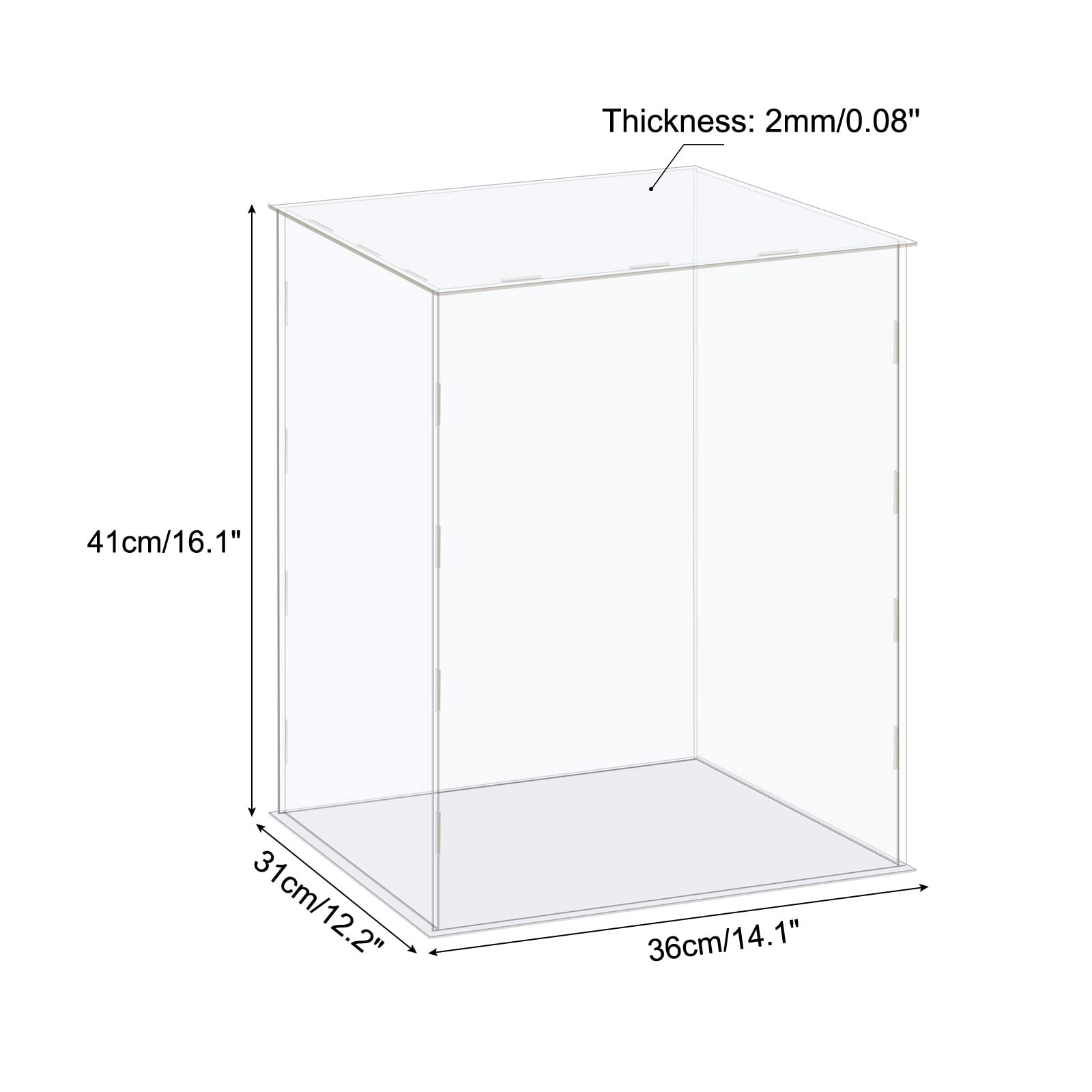 Sourcing Map Acrylic Display Case Box Clear Dustproof Protection Showcase 41x16x16cm For Collectibles Display - View #8
