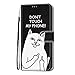 Nadoli Custodia Pelle per Xiaomi 11T PRO,Colorato Dipinto Divertente Bianca Gatto Cinturino da Polso Porta Carte Magnetico Portafoglio Protettiva Cover