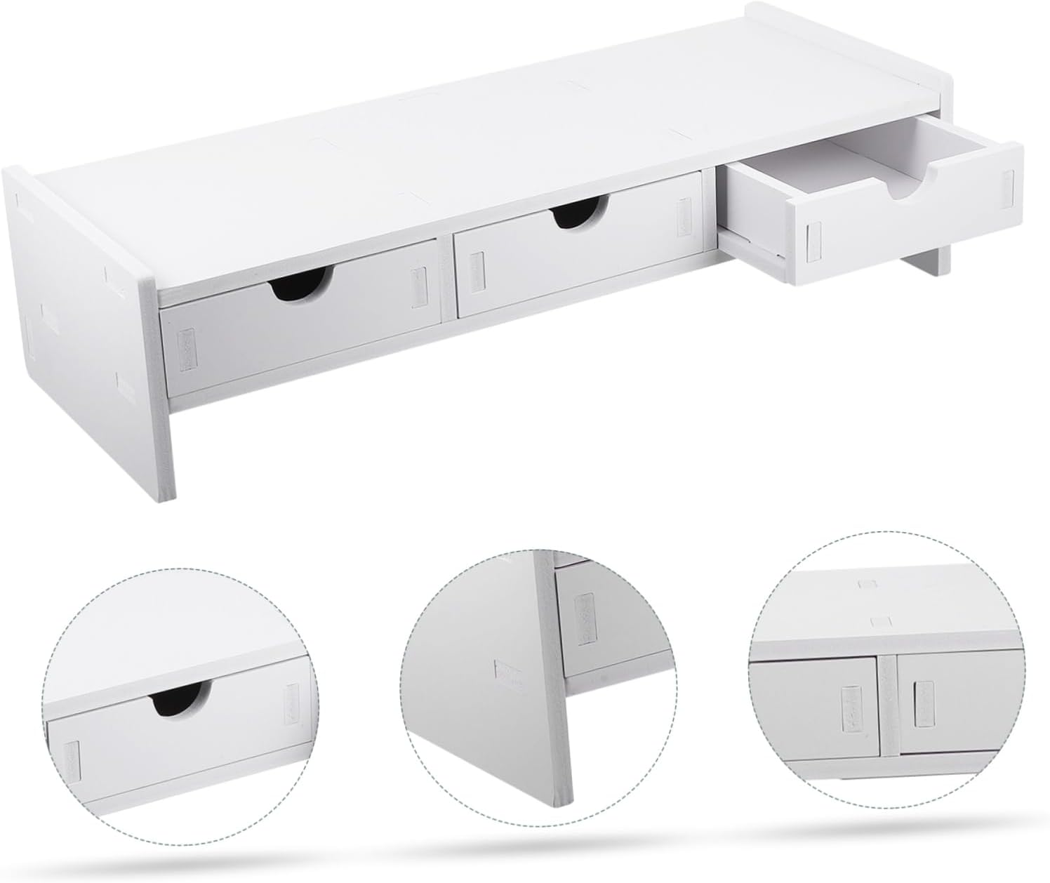 Gatuida Sturdy Computer Monitor Stand with Organizer Ergonomic Height Riser for Desk White Monitor Screen Rack and Laptop Support for Comfortable Office Use