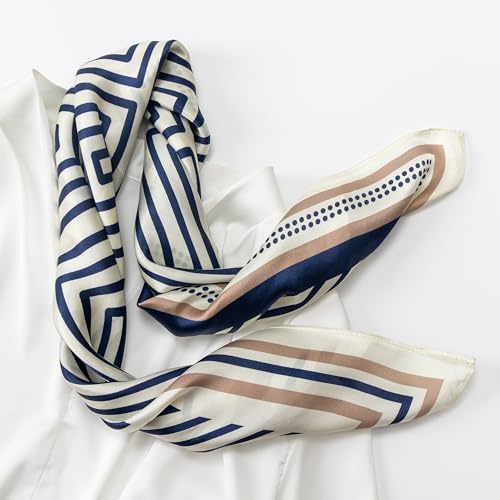 100% Mulberry Silk Scarf for Women, Bandana Square Satin Neck Head Scarf for Hair 27"x27" Handbag Accessories2