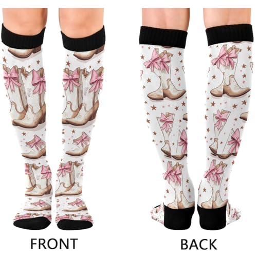 Image of Pigsaly Red White Polka Dot Womens Compression Socks Athletic Tube Sock Knee High Socks Outdoor Sport Socks