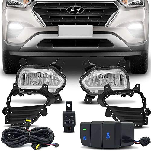 Kit Faról de Milha Hyundai Creta 17/. Moldura Cromada Int. Original
