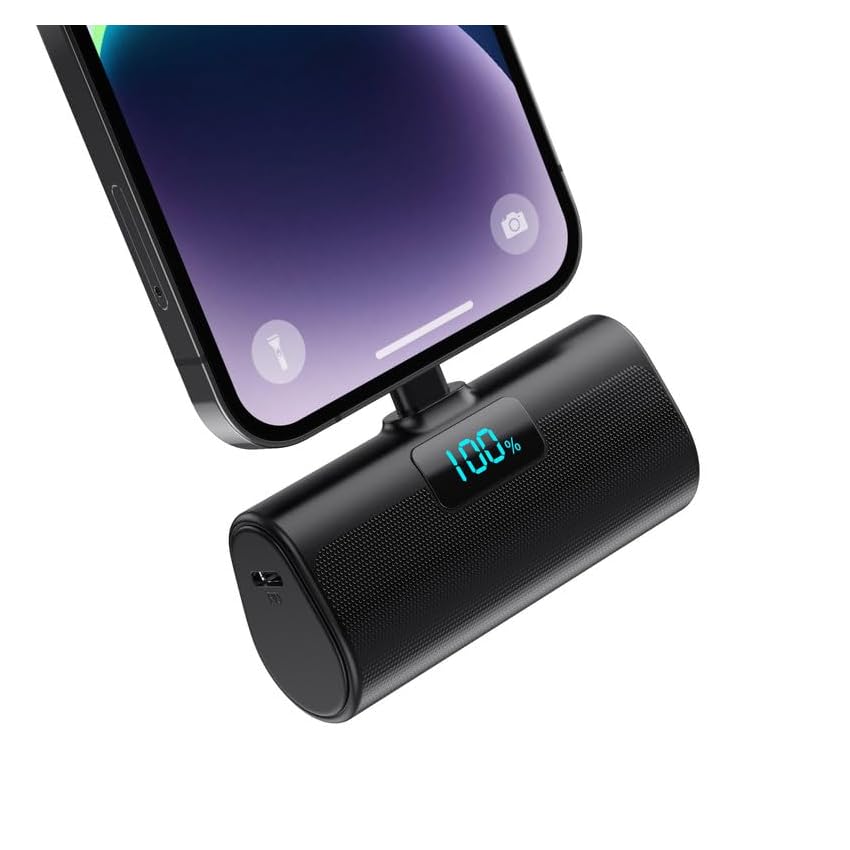 HETP Mini Power Bank 5200mAh, 20W PD Ricarica Rapida Powerbank, Ultra Compatto Caricatore Portatile con LCD Display Batteria Esterna per iPhone 14/14Pro Max/13/13 Pro Max/12/12Pro/11/X/XR/8/7/6 ecc