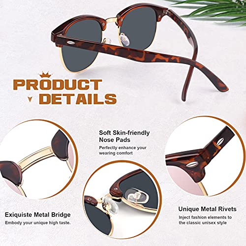 Image of GQUEEN Classic Horn Rimmed Semi Rimless Polarized Sunglasses for Men Women GQO6
