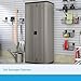 Suncast Tall Storage Cabinet, Platinum Resin Outdoor & Garage Storage Cabinet with Doors & Shelves, Plastic, Weather-Resistant, Lockable, Freestanding Utility Closet for Tools & Supplies, Made in USA