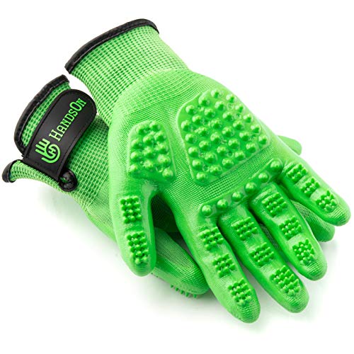 Handson Pet Grooming Gloves - #1 Ranked, Award Winning Shedding, Bathing, Hair Remover