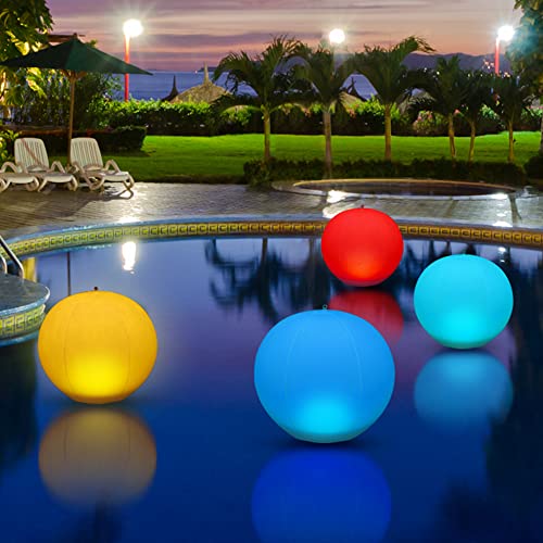 Houseables Solar Pool Balls, Solar Ball, Floating Lights, Pool Lights That Float, Floating Light Up Ball, Glow in the Dark Lanterns, Decorations, Christmas, Outdoor, 4 PK, 13”, RGB LED Changing Colors by Houseables - Used condition - US$23.14
