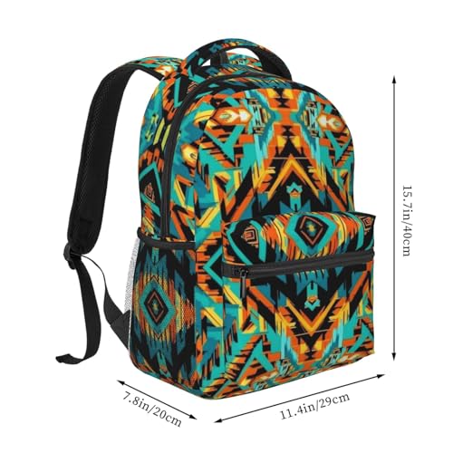 Mochila ligera con estampado azteca para hombre y mujer miniatura 2