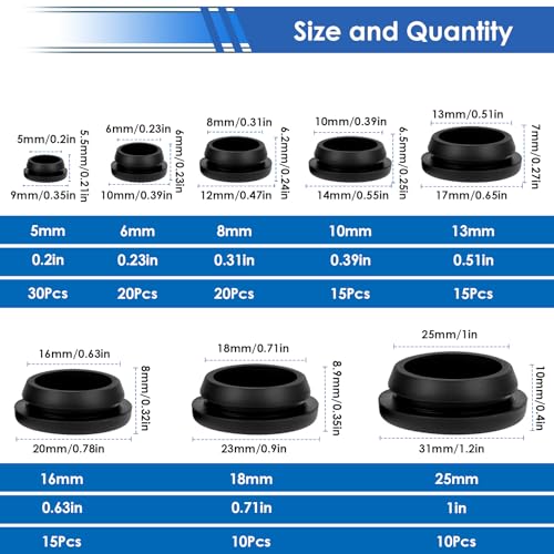 Image of smseace 310Pcs 3-Type Rubber Plugs, Plastic Hole Plugs, Square Tubing End Caps 20-Sizes 2 inch 1-1 /2 inch 1-1 /4 inch 1 inch 3 /4 inch 5 /8 inch 1 /2 inch 3 /8 inch 5 /16 inch 1 /4 inch 1 /5 inch for Furniture,Offices,Kitchens in Biscuits & Plugs