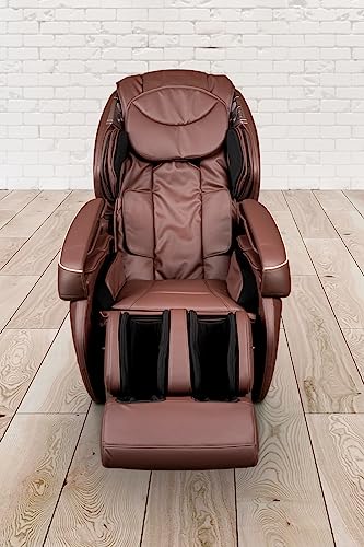 trends4cents PureHaven Massage-Sessel Knet- und Klopfmassage Heizfunktion Bluetooth USB Sprachsteuerung braunes PU-Leder Fuß- Rücken- und Gesäßmassage – Bild 6