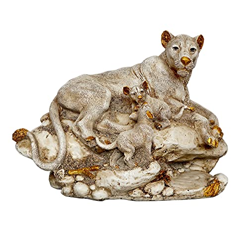 Image of Amazon Brand - Umi Polyresin Lion Family Home Decor Showpiece Width 11 Inch,White