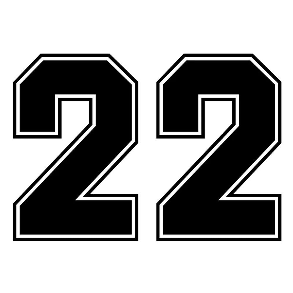 Numbers 22 Car Sticker Automobiles Motorcycles Exterior Accessories Vinyl Decal(Black,15cm x 10.4cm)