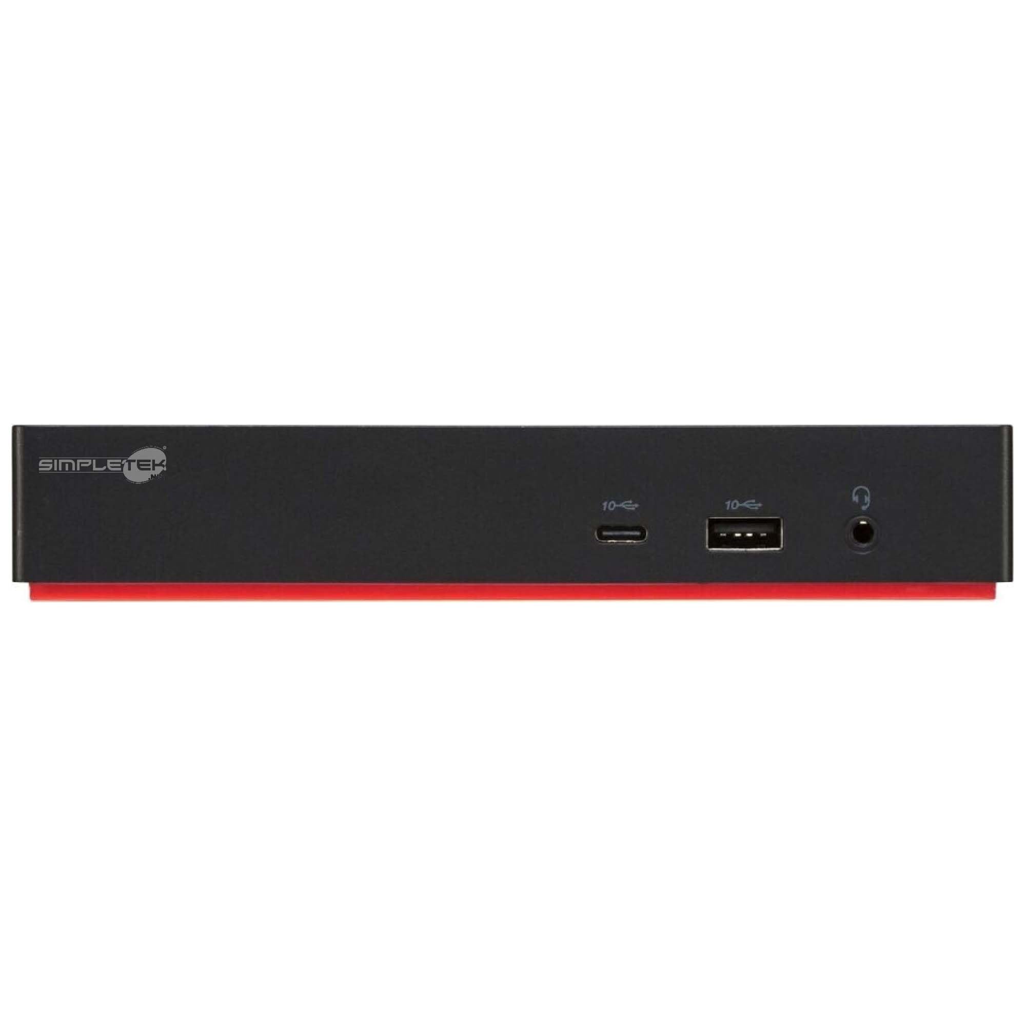 SIMPLETEK Stacja dokująca Thunderbolt USB-C, 2 x DisplayPort + HDMI 4K 60 Hz, Gigabit LAN, 6 x USB, zasilanie 90 W, zasilacz + kabel (odnowiony)