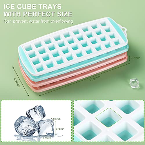 Small Ice Cube Trays With Lid - Mini Ice Trays For Freezer With Lid, Zdzdz 2 Pack Easy-Release Tiny Ice Trays - Make 72 Ice Cube,Stackable Ice Mold Set For Iced Coffee Whiskey Beverages Cocktails #TOP6