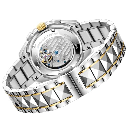 Image of OLEVS Men Automatic Watch Diamond Skeleton Mechanical Original Luxury Self Winding Wrist Watch for Men