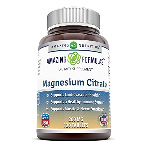 Amazing Formulas Magnesium Citrate Dietary Supplement - 200 Mg, 120 Tablets- Supports Cardiovascular Health, Immune System, Muscle & Nerve Functions*