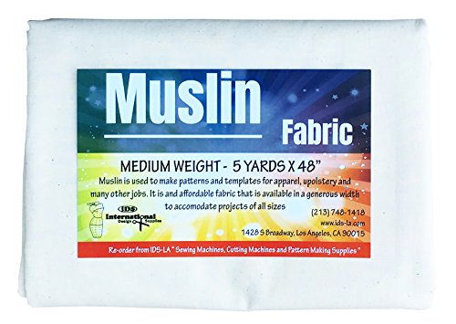 Muslin Fabric Medium Weight (5 Yards X 48") Unbleached, Natural Color. Excellent