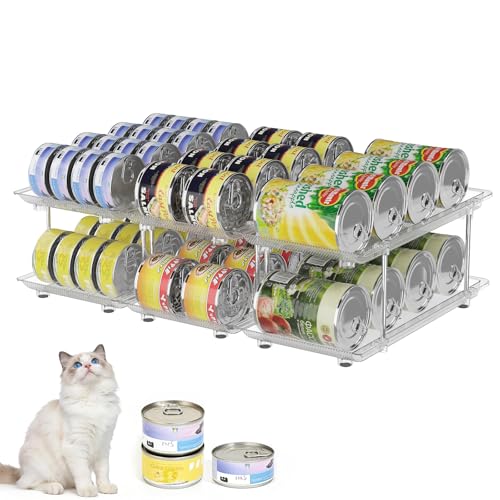 Cat-Food-Can-Organizer-2-Tier-Adjustable-Wet-Cat-Food-Can-Holder Cat Food Can Organizer, 2-Tier Adjustable Wet Cat Food Can Holder - Image 1