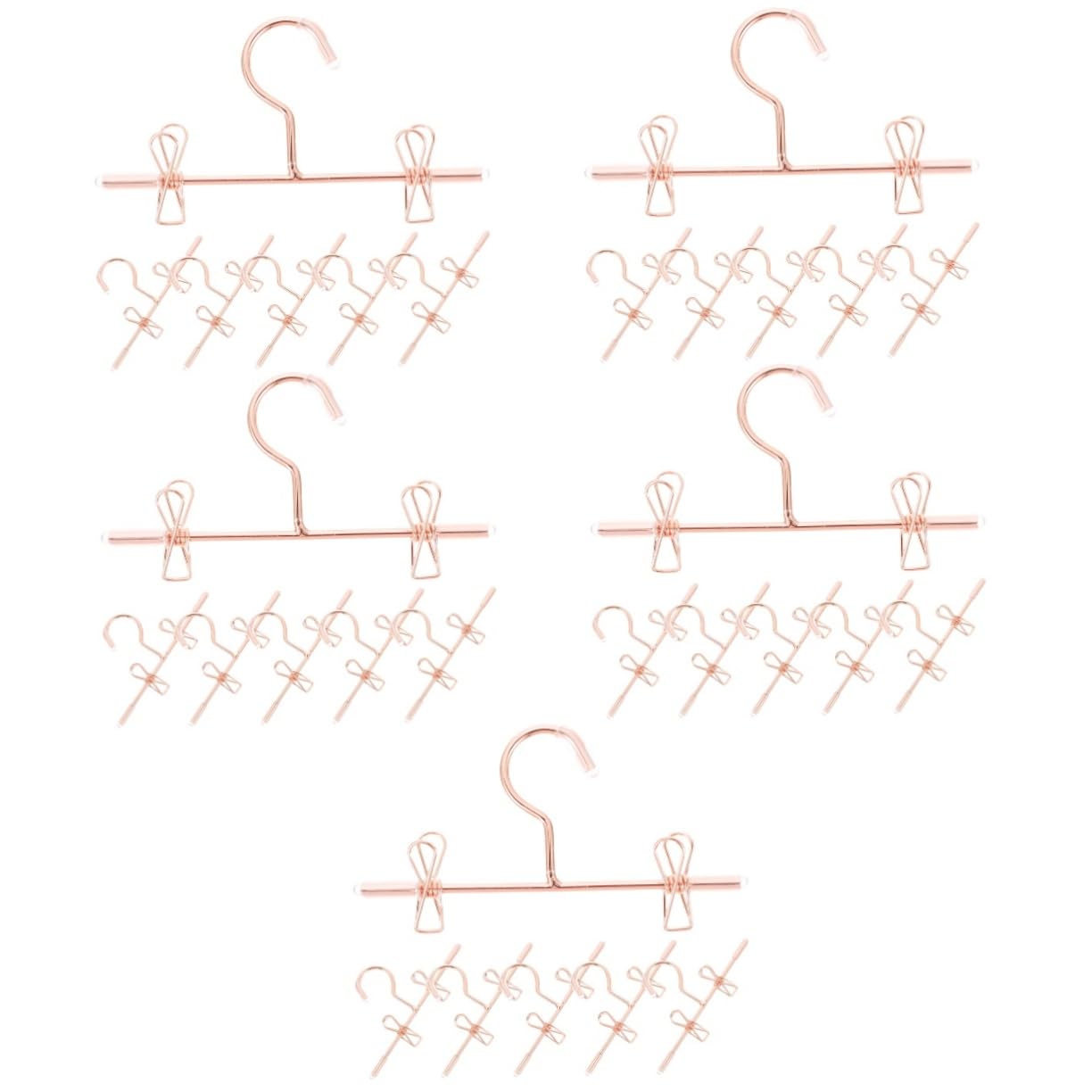 ABOOFAN Mini Perchas para Ropa De Muñecas Organizador De Ropa Miniatura Hangers Metálicos De Rosa Dorado para Muñecas Y Accesorios 6 Piezas X 5