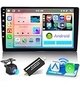 4 + 64 GB Hikity 8-Core Autoradio 2 Din Android met DAB CarPlay Android Auto Wireless 9" IPS Touc...