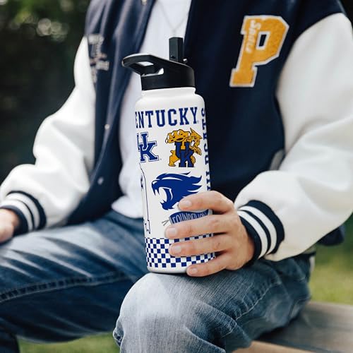 Image of Logo Brands NCAA Native 34 oz Quencher Water Bottle - | Local Icons Design | Double-Wall Insulated| Leak-Proof Lid & Built-In Straw