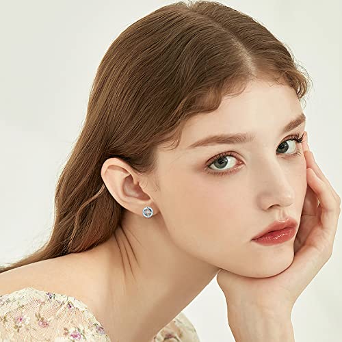 Sterling Silver Blue Ocean Compass Stud Earrings with Circle Crystal - Graduation Gifts for Her Daughter, Women, Girls, College Student, Friends2
