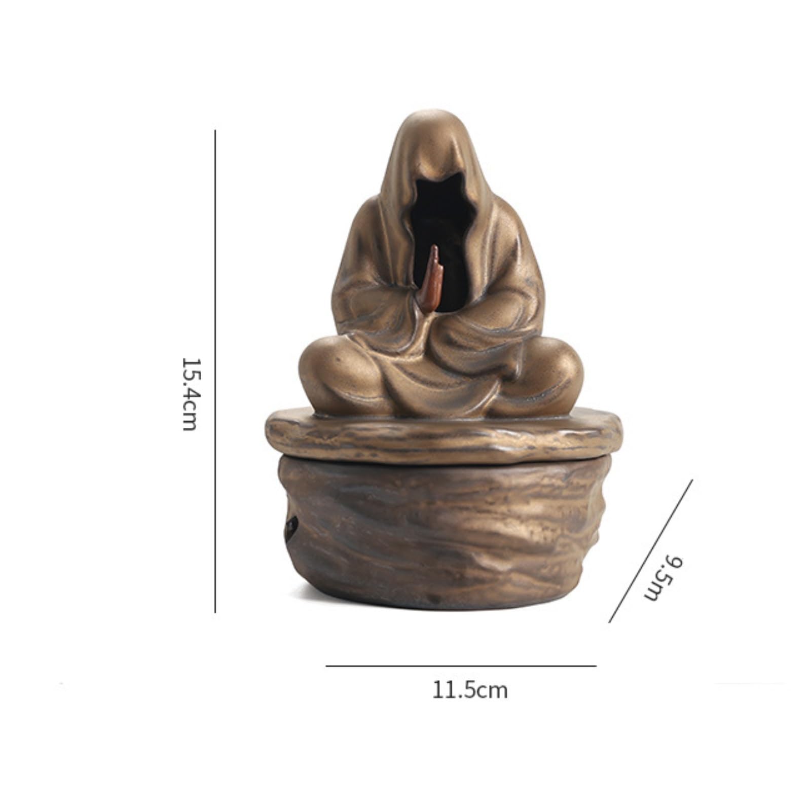 Bruciatore per Incenso Bruciatore di Incenso in Ceramica Creativa Statua Buddha for Aromaterapia Ornamenti for La Cerimonia del tè Famiglia Ufficio