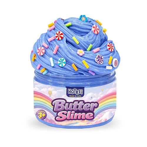Image of HOTKEI Periwinkle Color Lavender Scented Butter Slime for Kids 3 to 10 Years Kit Set with Sprinkles Candy Charms Soft Stretchy Toy Slime Gel Birthday Return Gift Toys for Kids Boys Girls Birthday