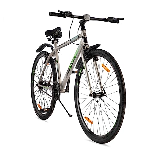 Image of Sonic 700 C Grey Single Speed City Bike, Cycle /Bicycle with Free Cycling Event & Ride Tracking App (19 Inch Frame, Ideal for 15+ Years)