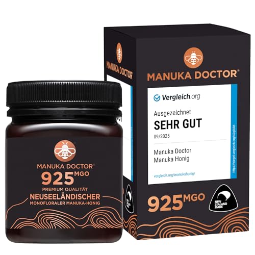 MANUKA DOCTOR | MGO 925+ Manuka Honig Monofloral | 250g | 100% Reiner Neuseeland Honig | Zertifiziert RAW | Nicht-GVO | Unabhängig Labortestet | Rückverfolgbar vom Bienenstock bis nach Hause