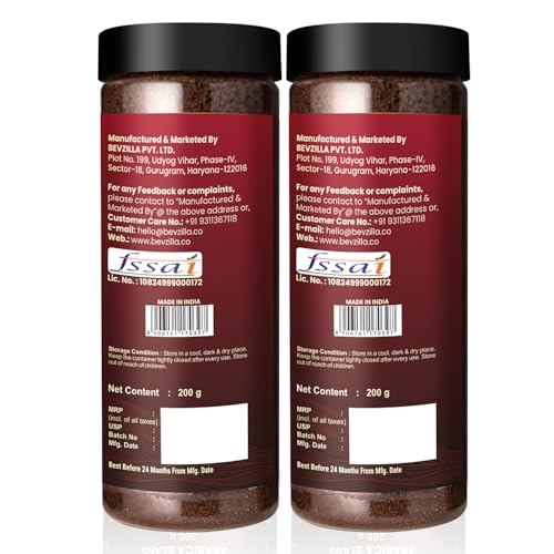 Image of Bevzilla 400 Gram (200GMx2) Classic Instant Coffee Powder | Arabica Beans | Best For Espresso, Latte & Cappucino | Enjoy Hot & Cold (Pack of 2)