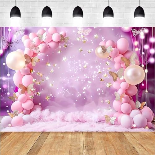 Maoglfuriron 7x5ft Castle Backdrop Pink Castle Girl Birthday Photography Background Princess Fantasy Tower Birthdays Decorations Banner Wedding Baby Shower Party Photo Booth Props Studio Home Decor - View #2