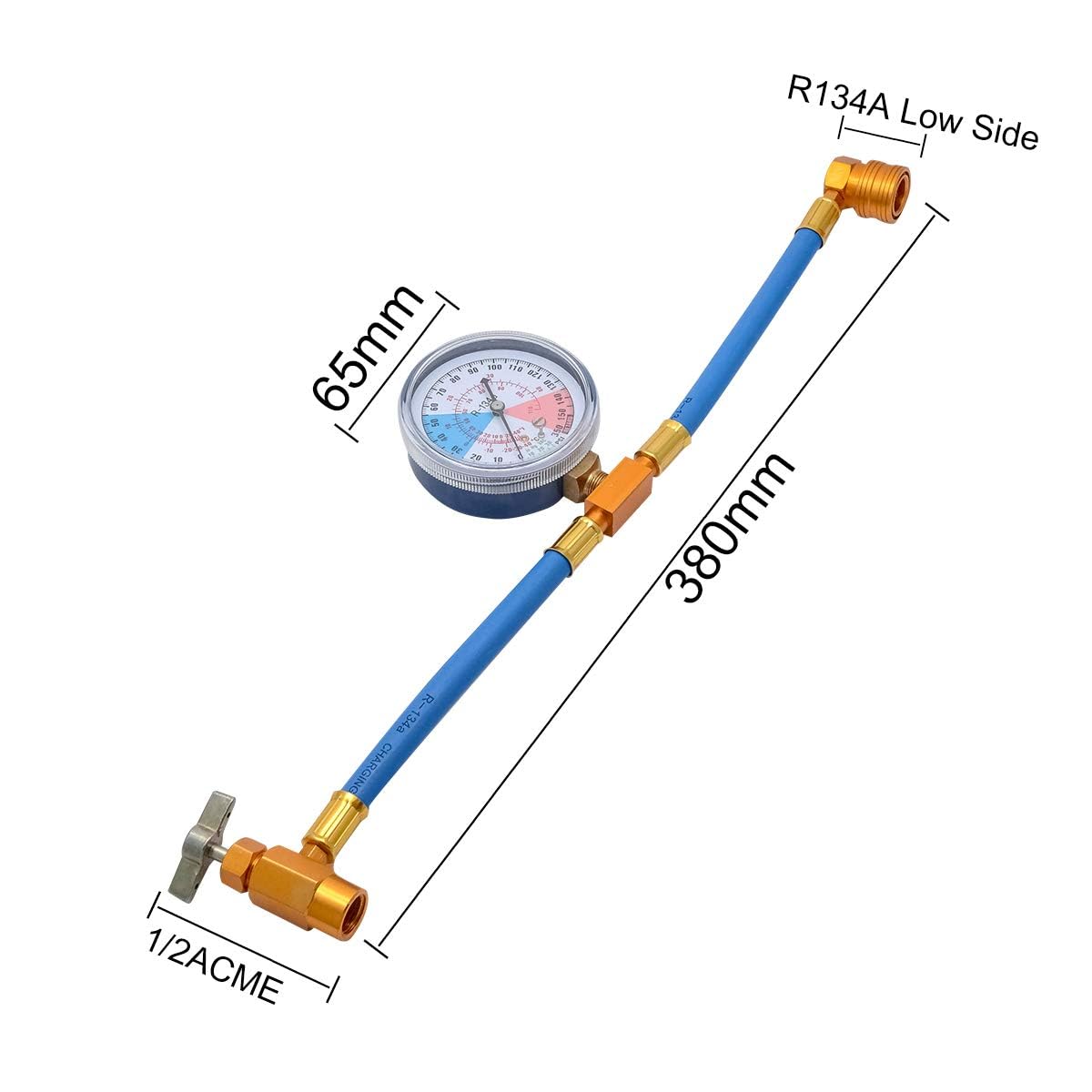 R134A A/C Auto Condizionamento Recharge Refrigerante Kit Tubo di Misurazione Adattatore di Ricarica con Calibro
