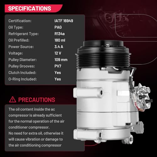 BDFHYK 168677 Air Conditioning A/C Compressor with Clutch Compatible with Toyota Tacoma L4 2.7L 2016 2017 2018 2019 2020 2021 2022 2023, Tacoma V6 3.5L 2016-2023