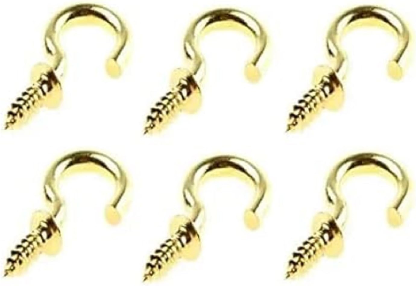 Metal Gold Plated Pooja Mandir and Decorative Hanging Bell (1.5 Inch, Silver&Gold) (6 Pcs with J Hooks)