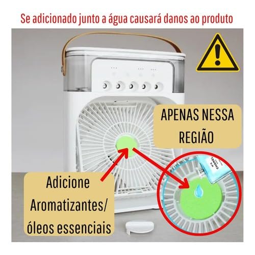 softdigit Ventilador Portátil de Mesa Mini Ar Condicionado Umidificador Climatizador Led Água e Gelo