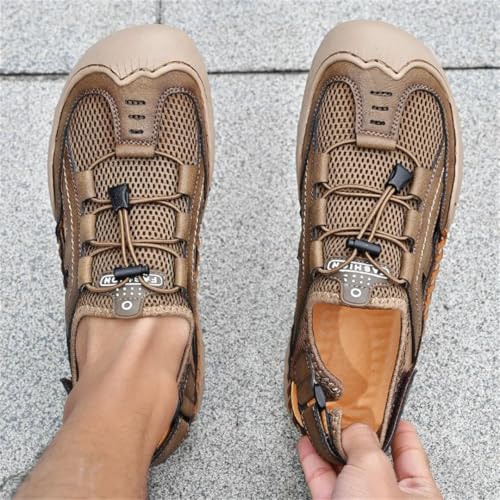 Men’S Breathable Mesh Sandals Outdoor Casual Lightweight Beach Shoes Fashion Classics With Hook And Loop Ankle-Wrap3