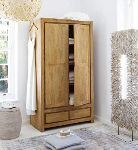 Image of Sheesham Solid Wood Cubex Storage Wardrobe