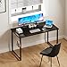 ODK 48 Inches Computer Desk for Small Spaces, Study Table for Home Office, Writing Desk with Headphone Hooks, Black