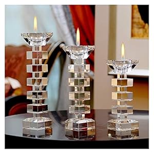 Europa Style Crystal Kandelaar Religieuze kaarshouder tealightkaars Holder Wedding Decor Centerpieces Crystal Kandelaar (Color : 6X6X24)
