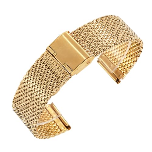 Bracelet de montre acier pour remplacer votre bracelet usé avec une maille Milan dorée 24mm