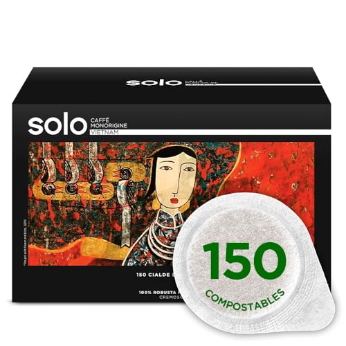SOLO - Caffè Monorigine Vietnam, Cápsulas E.S.E. 44 mm, 150 cápsulas Monodosis, 100% Robusta Natural, Compostable