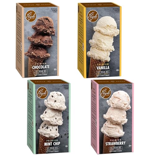 Triple Scoop Variety Pack Ice Cream Mix, Gourmet, 4 Flavors, Pack Of 4