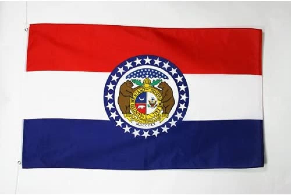 AZ FLAG - Missouri Flag - 3x5 Ft - Light Polyester Us State Of Missouri Banner with Two Brass Eyelets - Fade Resistant - Vivid Colors - 3' x 5' Feet - 150x90 Cm